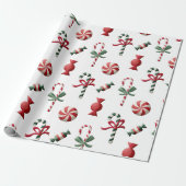 Peppermint-Snoep kerstpapier Cadeaupapier (Uitgerold)
