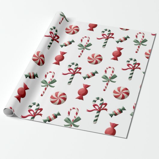 Peppermint-Snoep kerstpapier Cadeaupapier (Uitgerold)