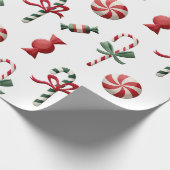 Peppermint-Snoep kerstpapier Cadeaupapier (Hoek)