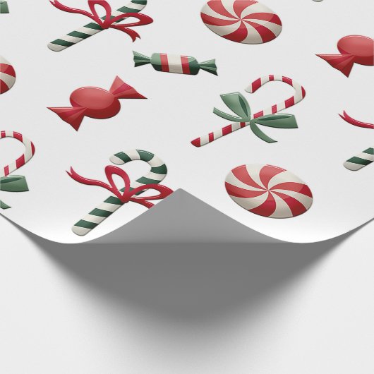 Peppermint-Snoep kerstpapier Cadeaupapier (Hoek)