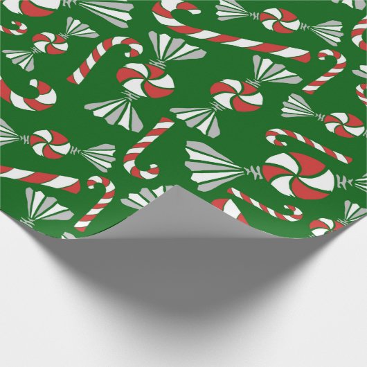 Peppermint-Snoep kerstpapier Cadeaupapier (Hoek)