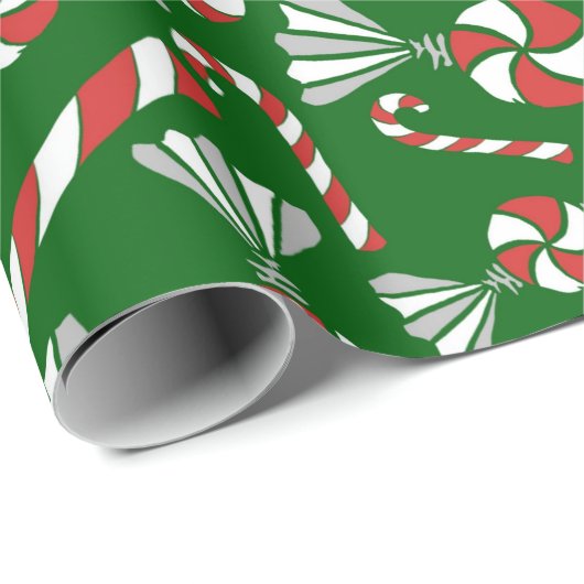 Peppermint-Snoep kerstpapier Cadeaupapier (Rol Hoek)