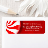 Peppermint Snoep kerstretour-adreslabels Etiket (Insitu)