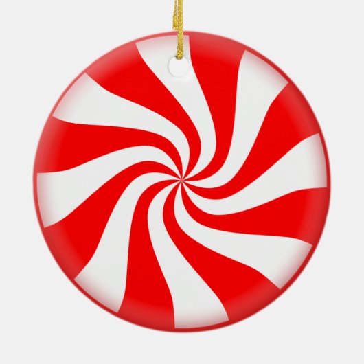 Peppermint Snoep kerstversiering Keramisch Ornament (Achterkant)