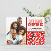 Peppermint Snoep Merry kerstfoto Collage Feestdagenkaart (Staand voorkant)