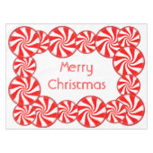 Peppermint Snoep Merry Kerstmis Tafelkleed (Voorkant (Horizontaal))