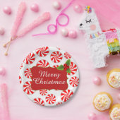 Peppermint Snoep Merry Kerstparty Papieren Bordje (Feest)