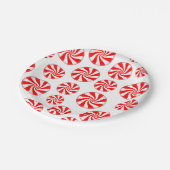 Peppermint Snoep Merry Kerstparty Papieren Bordje (Gekanteld)
