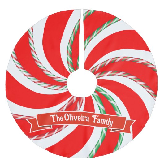 Peppermint-Snoep met Jouw naam Kerstboom Rok (Voorkant)