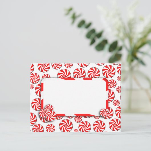 Peppermint-Snoep met Label Briefkaart (Staand voorkant)