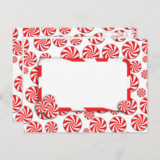 Peppermint-Snoep met Label Briefkaart (Voorkant / Achterkant)