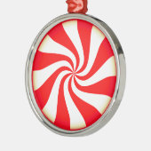 Peppermint-Snoep Metalen Ornament (Links)