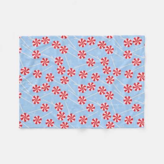 Peppermint Snoep Mints Kerstmis Fleece Deken (Voorkant (Horizontaal))