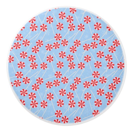 Peppermint Snoep Mints Kerstmis Keramische Knop (Voorkant)