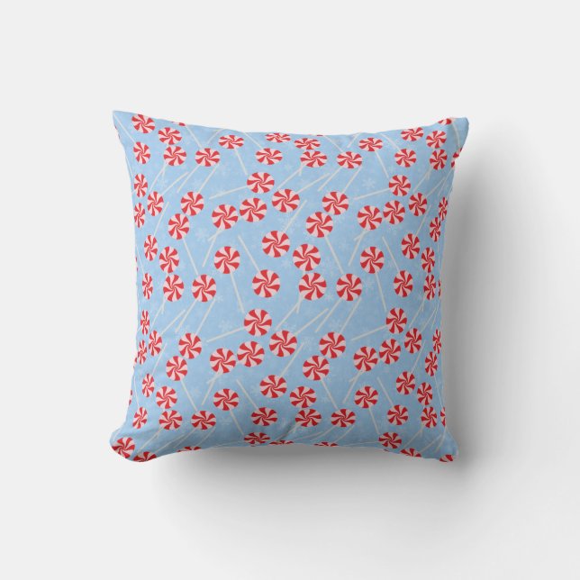 Peppermint Snoep Mints Kerstmis Kussen (Voorkant)