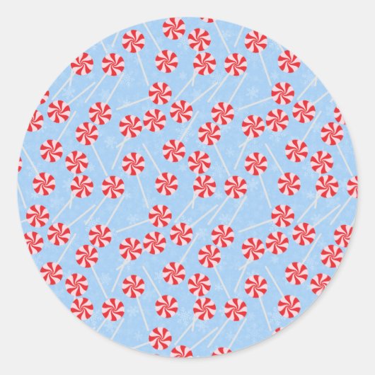Peppermint Snoep Mints Kerstmis Ronde Sticker (Voorkant)