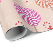 Peppermint Snoep Mints Kerstmis, snoepsnoeren Cadeaupapier (Rol Hoek)