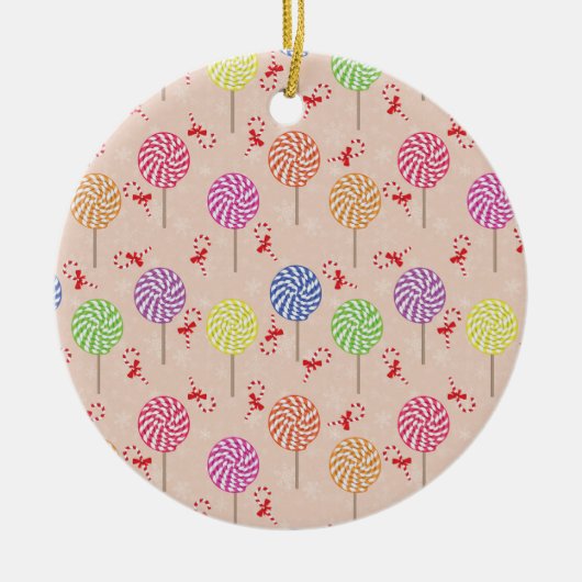 Peppermint Snoep Mints Kerstmis, snoepsnoeren Keramisch Ornament (Voorkant)