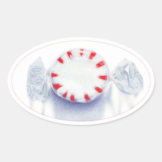 PEPPERMINT SNOEP ovale Stickers (Voorkant)