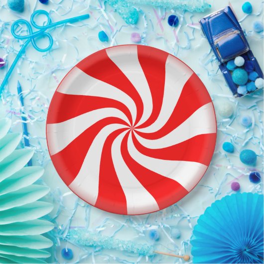 Peppermint-Snoep Papieren Bordje (Feest)