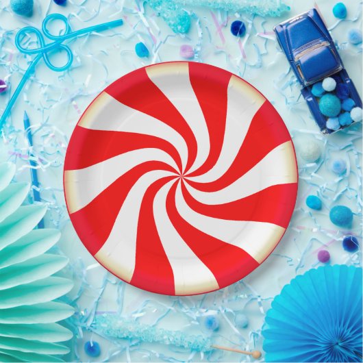 Peppermint-Snoep Papieren Bordje (Feest)