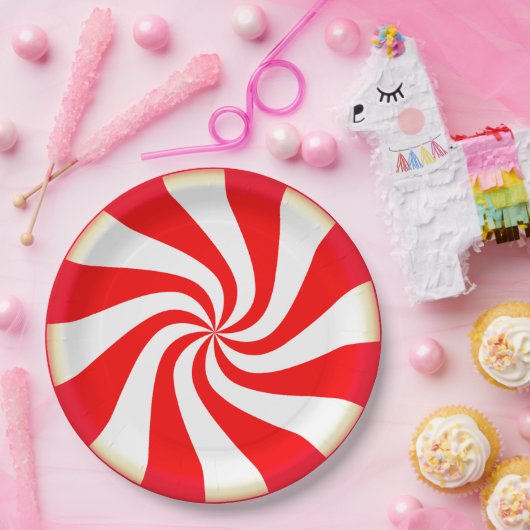 Peppermint-Snoep Papieren Bordje (Feest)