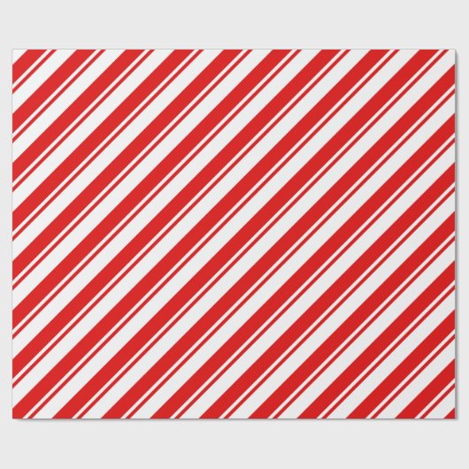 Peppermint Snoep Red White Stripe Cadeaupapier (Vlak)