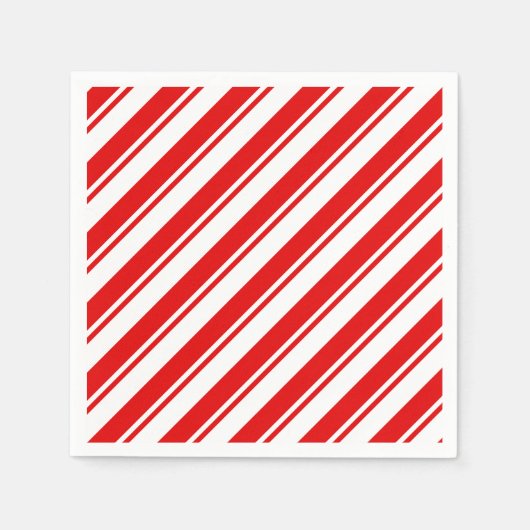Peppermint Snoep Red White Stripe Servet (Voorkant)