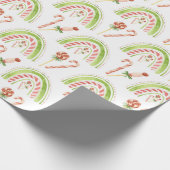 Peppermint Snoep Regenboogroze kerst Cadeaupapier (Hoek)