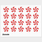 Peppermint-Snoep Ronde Sticker (Vel)