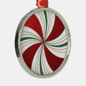Peppermint Snoep Round-kerstboomversiering Metalen Ornament (Rechts)