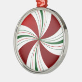 Peppermint Snoep Round-kerstboomversiering Metalen Ornament (Links)