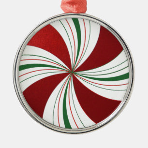 Peppermint Snoep Round-kerstboomversiering Metalen Ornament