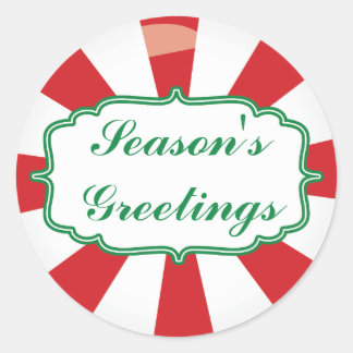 Peppermint Snoep Seizoenen groeten Cadeau sticker