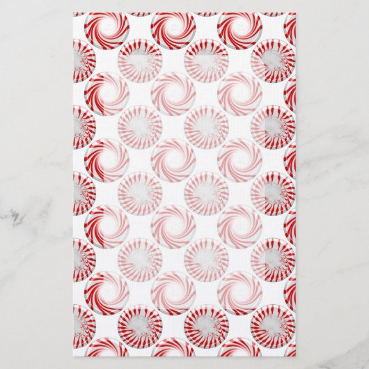 Peppermint Snoep Stippen Briefpapier (Voorkant)