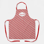 Peppermint snoep streep gepersonaliseerd schort (Voorkant)