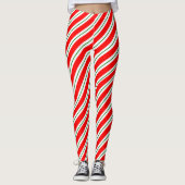Peppermint Snoep Stripe-feestdag Leggings (Voorkant)