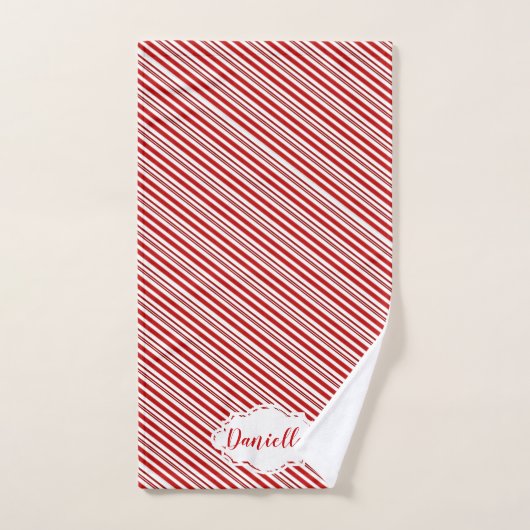 Peppermint snoep stripe op maat bad handdoek (Handdoek)