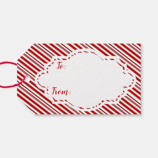 Peppermint snoep stripe op maat cadeaulabel (Achterkant Horizontaal)