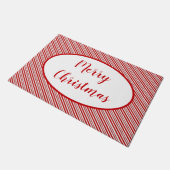 Peppermint snoep stripe op maat deurmat (Schuin)