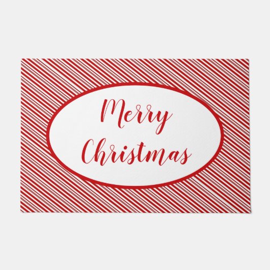 Peppermint snoep stripe op maat deurmat (Voorkant)