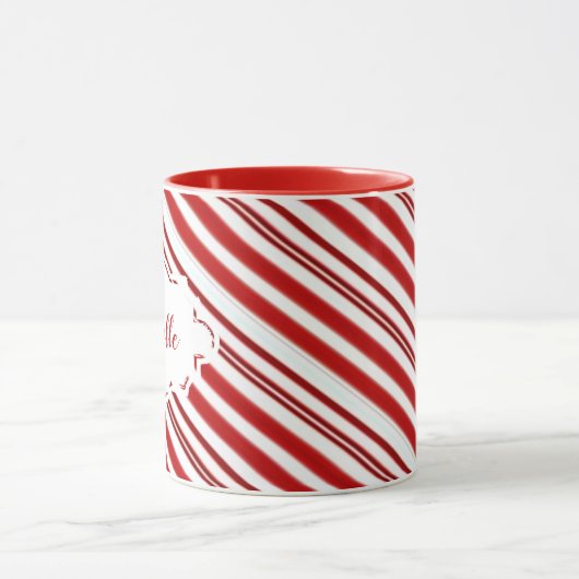Peppermint snoep stripe op maat mok (Midden)