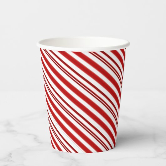 Peppermint snoep stripe op maat papieren bekers (Achterkant)