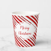 Peppermint snoep stripe op maat papieren bekers (Voorkant)