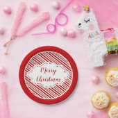 Peppermint snoep stripe op maat papieren bordje (Feest)