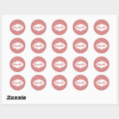 Peppermint snoep stripe op maat ronde sticker (Vel)