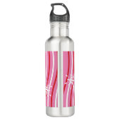 Peppermint Snoep Stripes Monogram Naam pilaar Waterfles (Achterkant)