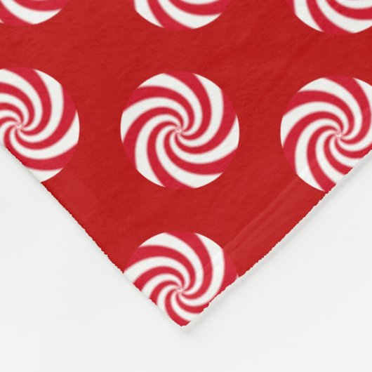 Peppermint Snoep Swirl-kerstfeestdag Fleece Deken (Hoek)