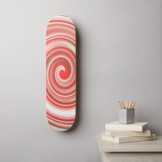 Peppermint Snoep Swirl Persoonlijk Skateboard (Muurkunst)