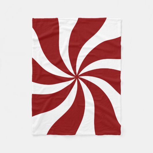 Peppermint Snoep Swirl Red en White Fleece Deken (Voorkant)